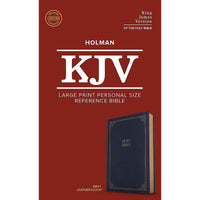KJV Large Print Personal Size Reference Bible, Navy Leathertouch