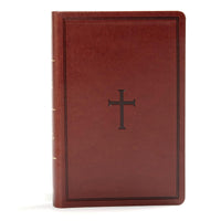 KJV Large Print Personal Size Reference Bible, Brown Cross LeatherTouch