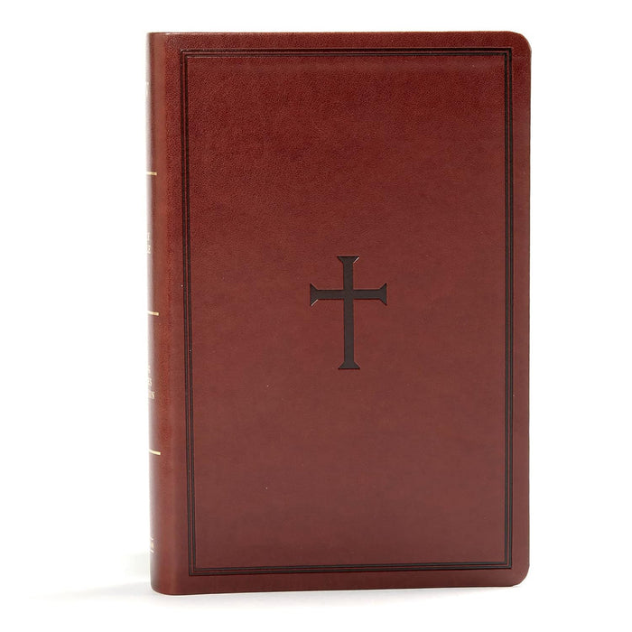 KJV Large Print Personal Size Reference Bible, Brown Cross LeatherTouch