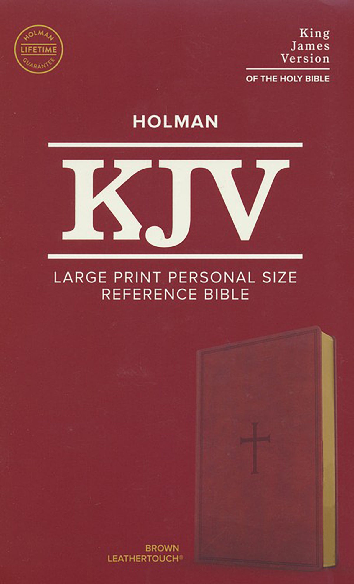 KJV Large Print Personal Size Reference Bible, Brown Cross LeatherTouch