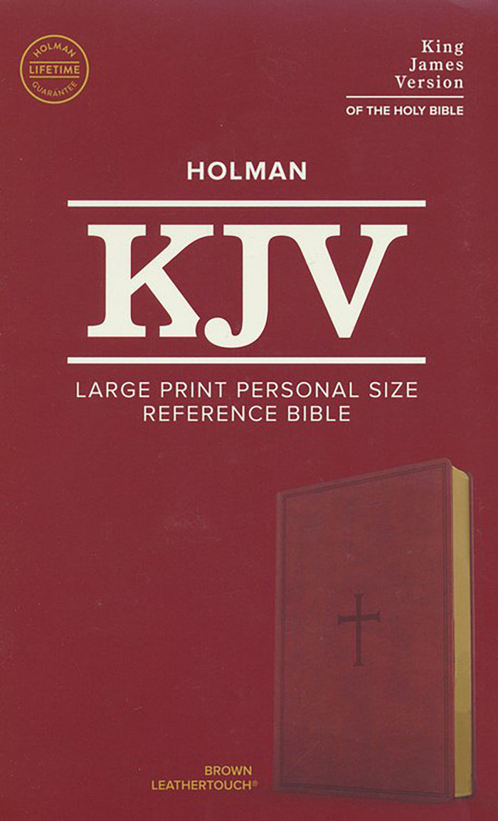KJV Large Print Personal Size Reference Bible, Brown Cross LeatherTouch