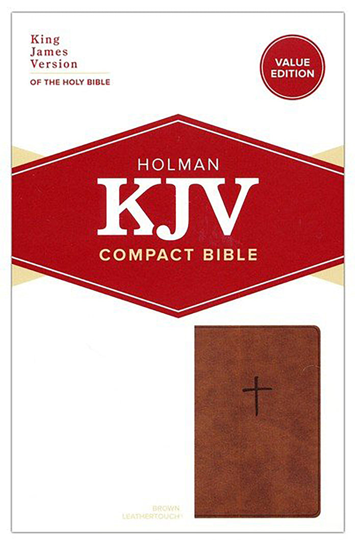 KJV Compact Bible, Value Edition, Brown Cross LeatherTouch