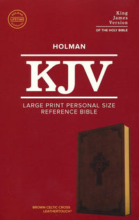 KJV Large Print Personal Size Reference Bible, Brown Celtic Cross LeatherTouch