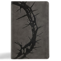 NASB Large Print Personal Size Reference Bible, Charcoal Crown of Thorns LeatherTouch