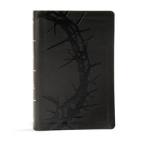 KJV Large Print Personal Size Reference Bible, Charcoal Crown of Thorns LeatherTouch Indexed