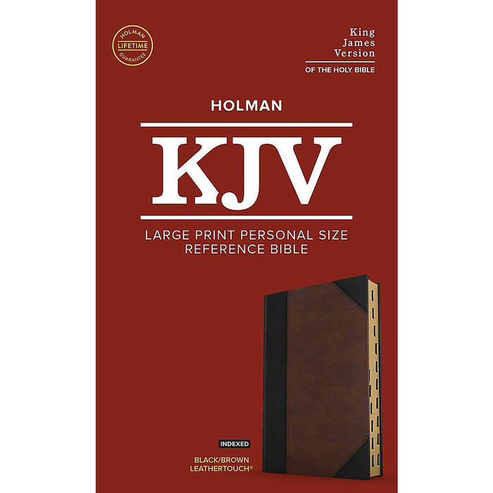 KJV Large Print Personal Size Reference Bible, Brown/Black LeatherTouch Indexed